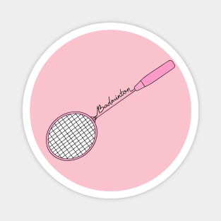 Badminton Racket of Badminton Player (Pink) World Badminton Day Magnet